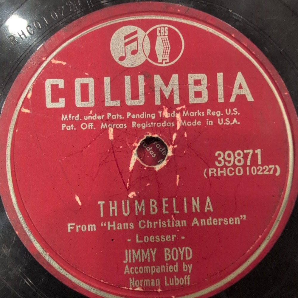 I Saw Mommy Kissing Santa Claus - Jimmy Boyd - Thumbelina Columbia 78 RPM - Picture 2 of 2